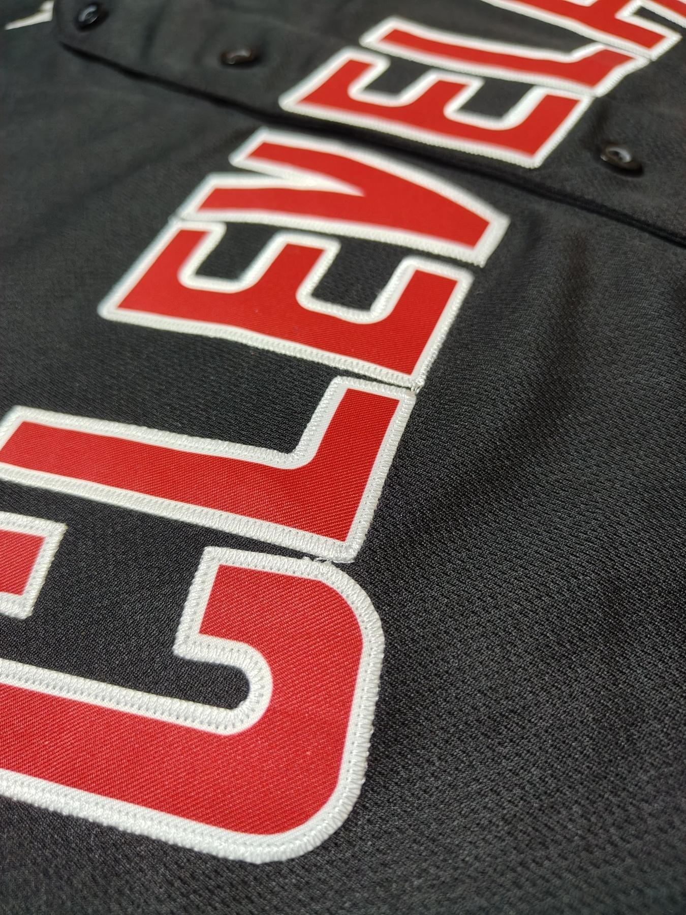 Men's Letter & Number Embroidery Button Front Baseball Lightweight Jersey, Loose Comfortable Breathable Short Sleeve V Neck Outdoor Sports Tee, Men's Sports Clothing for Training