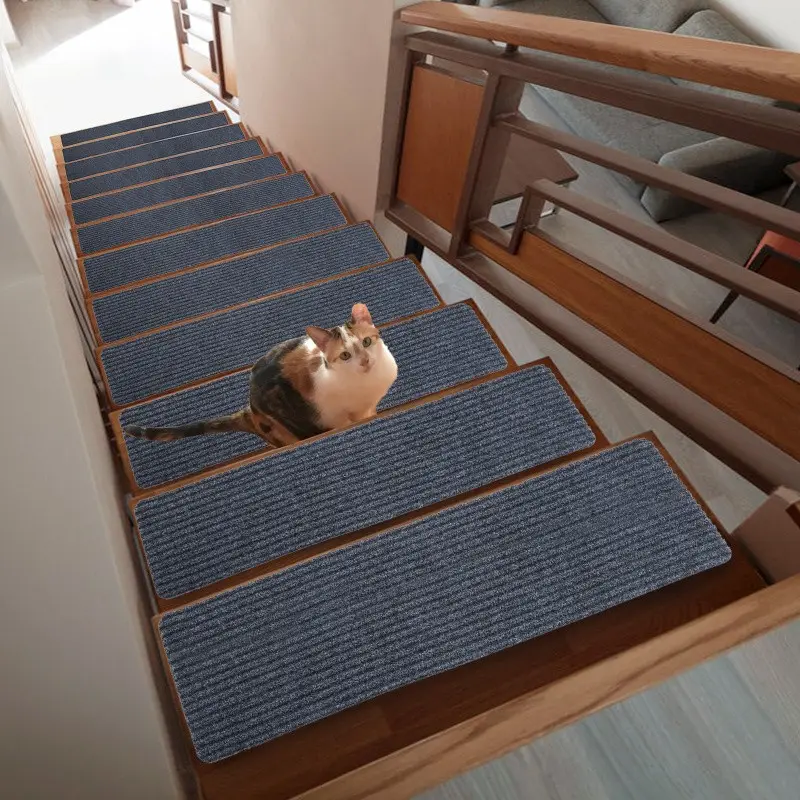 10-Pack Self-Adhesive Non-Slip Stair Mats, 70cm X 22cm, Durable Safety Rugs for Home & Pets, Easy Installation, Secure Steps