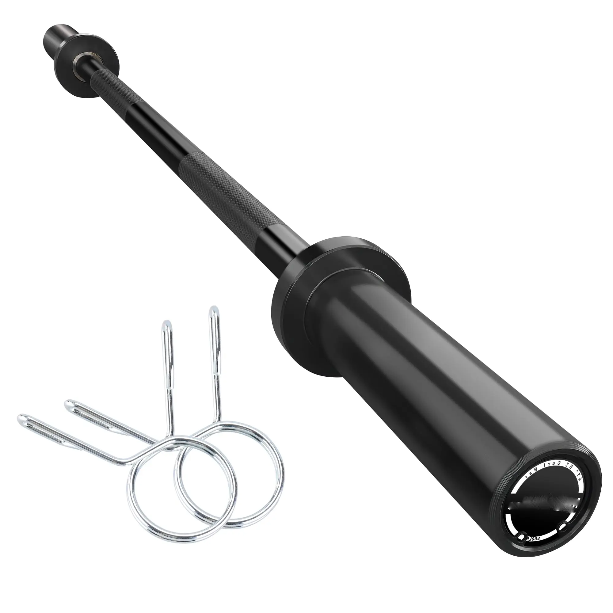 Unisex 4 ft Olympic Weight Bar, 45 LB High-Load Barbell for Weightlifting, 500 LBS Capacity, Fits 2" Standard Weights