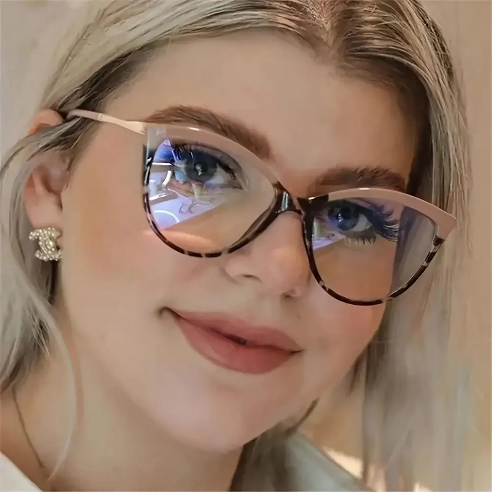 1pc Cat Eye Women'S Plain Glasses Y2K Decorative Eyewear Frame