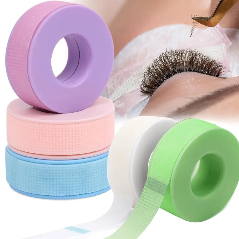 Lash Extension Tape, 5 Rolls Makeup Tape, 0.5 Inch X 4.9 Yards Colorful Lash Tape, Pain-Free Removal, Breathable Micro-Pore Beauty Tape
