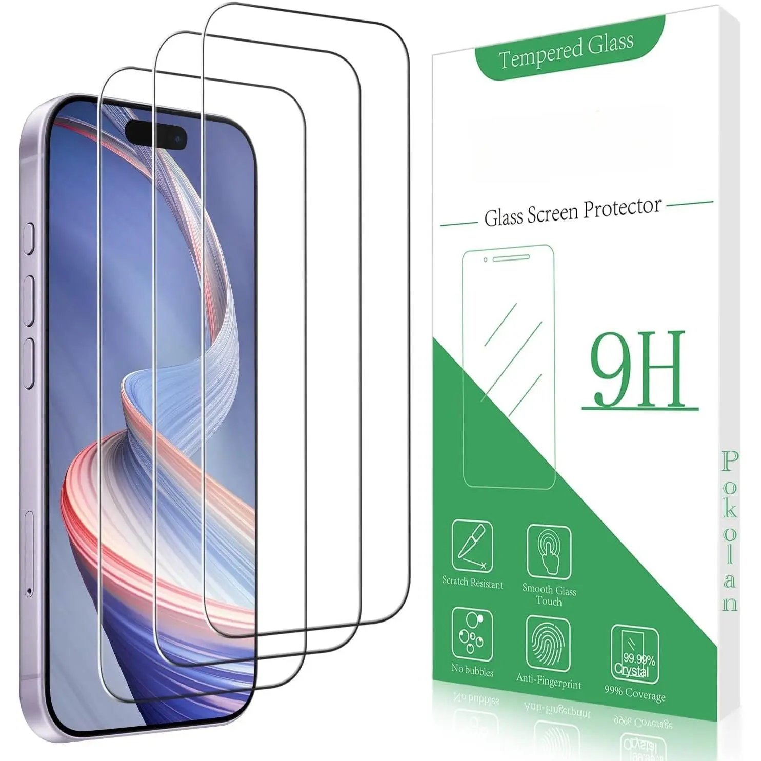 3-Pack Tempered Phone Screen Protectors for 17in Smartphones, 9H Hardness, Case-Friendly, Anti-Scratch, Bubble-Free, Clear, Easy Installation, Hydrophobic Screen Guard, Mobile Phone Accessories, Touchscreen Phone Screen Protectors