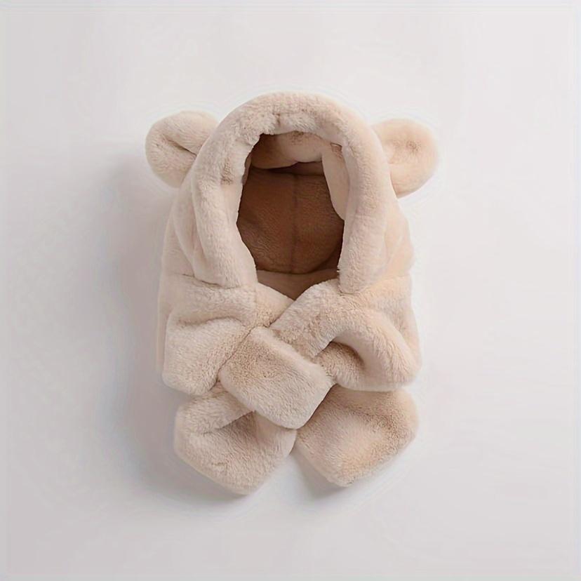 All-In-One Acrylic Bear Hat And Scarf Set for Babies, Kids 0-3 Years - Hand Washable, Fitted, Lightweight, Weaved Ear Protection Cap - Festive Christmas Accessory for Boys And Girls (1pc, Multicolor)