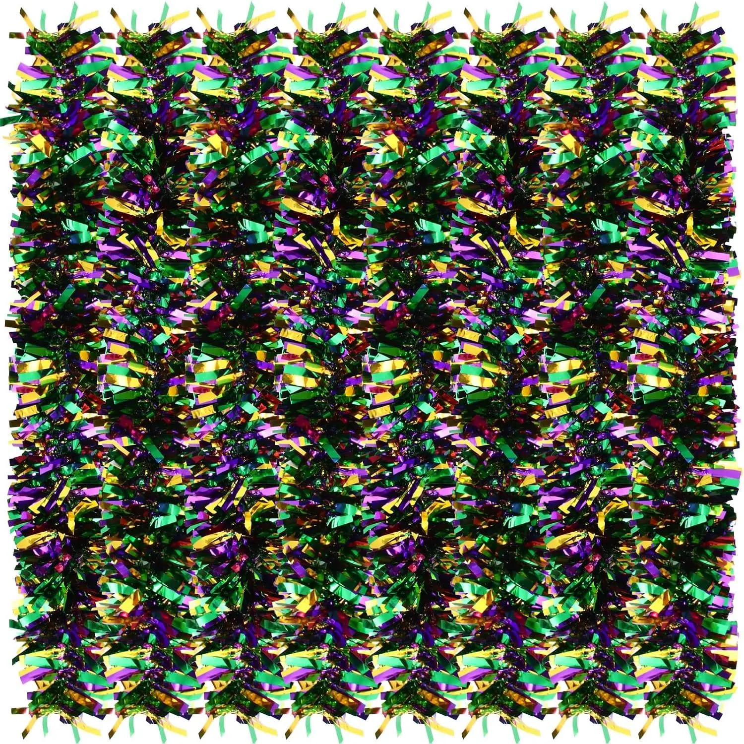 98.4 ft Durable Reflective Twist Tinsel Garland - Modern Synthetic Green Shimmering Metallic Twist Streamer, Festive Party Decoration for Indoor/Outdoor Home, Tree Use, 98.4 Feet