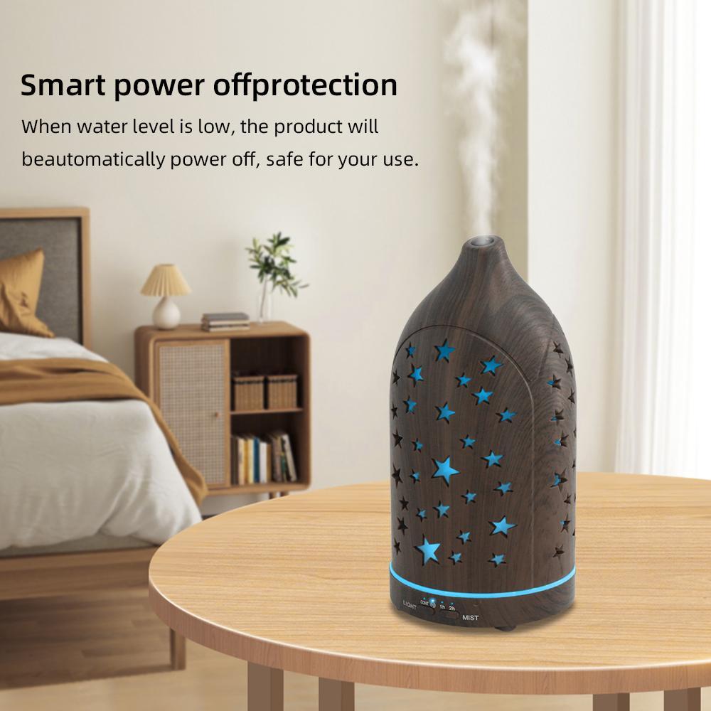 Hollow Out Essential Oil Diffuser 2 PCS Humidifier with Timer Auto Shut - Off for Home Bedroom Yoga Spa Office Aromatherapy Relaxation Sleep pro vir tec mist large fog ful dual mode rain sound cloud crack design tabletop  changing moss  lab  scent  hack h