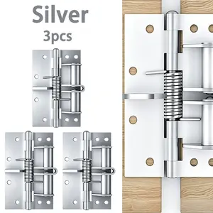 3-Pack Self-Closing Door Hinges for Indoor and Office Doors, Auto Buffer Closing, 90-Degree Hold Open, Quiet Operation