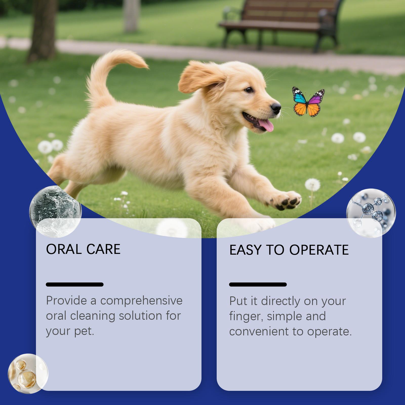 EelJoy Dental Finger Wipes for Pets - Gentle Ingredients for Oral Health - Remove Stains Whiten Teeth Reduce Tartar Plaque - 60 Pieces - Sodium Bicarbonate & Sorbitol Formula