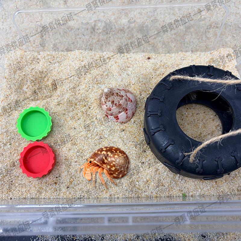 Hermit Crab Pet Kit: Pink Tower Shell, Tire Swing, Feeding/Water Lids for Reptile Habitat Accessories, Pet-Safe Durable Materials, 4-in-1 Set Hermit Crab Pet Kit: Pink Tower Shell, Tire Swing, Feeding/Water Lids for Reptile Habitat Accessories, Pet-Safe Durable Materials, 4-in-1 Set