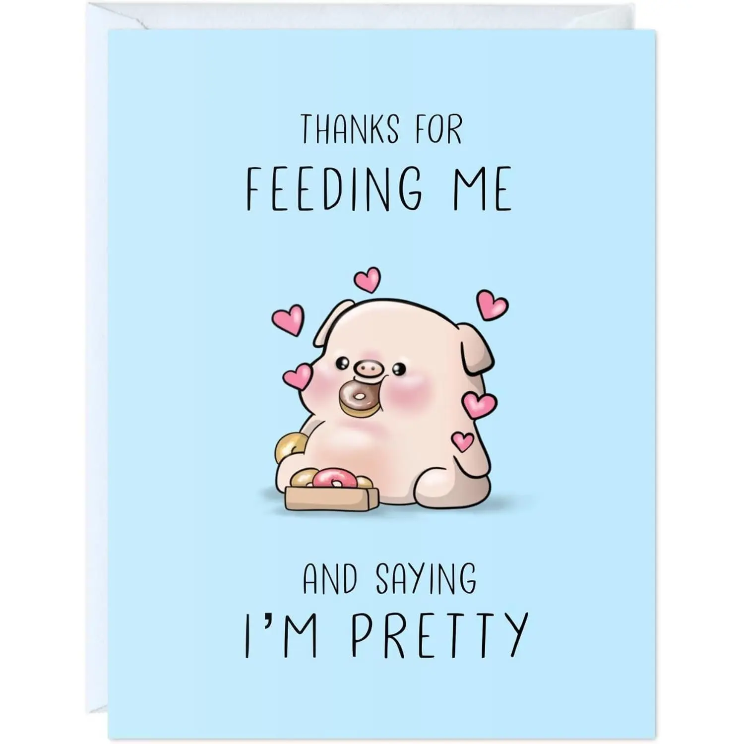 ALY LOU Funny Anniversary Card Birthday for Boyfriend, Wife, Girlfriend, Husband, Friend, Him Her - Sarcastic Cute Love Greeting Card, Blank Inside (Thanks for Feeding Me)