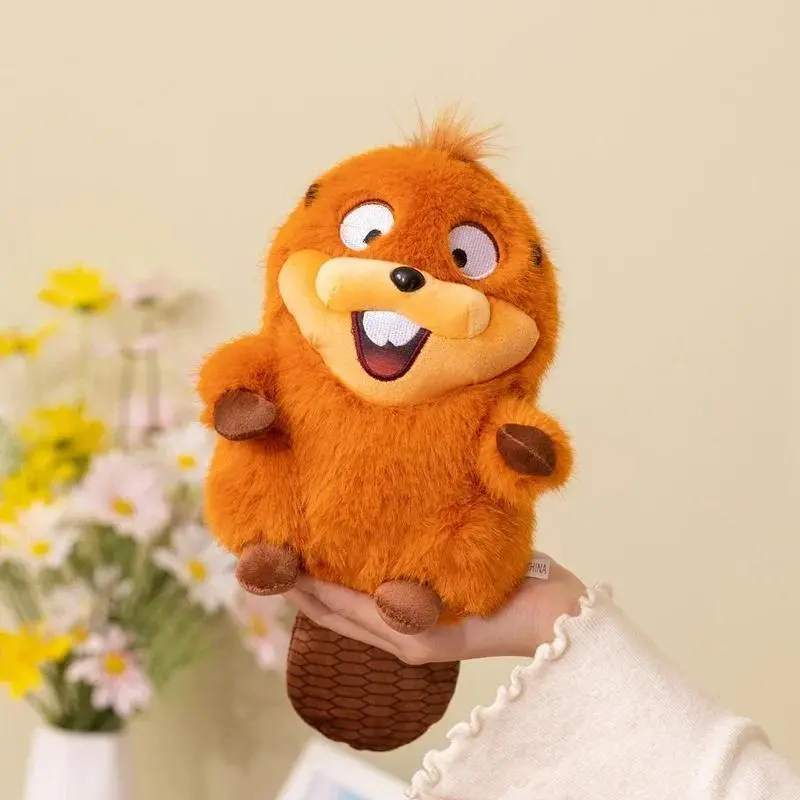 Crown Beaver Stuffed Plush Toy Soft Cartoon Animal Doll Adorable Hoppers King George Kawaii Beaver Plushie Birthday Gifts