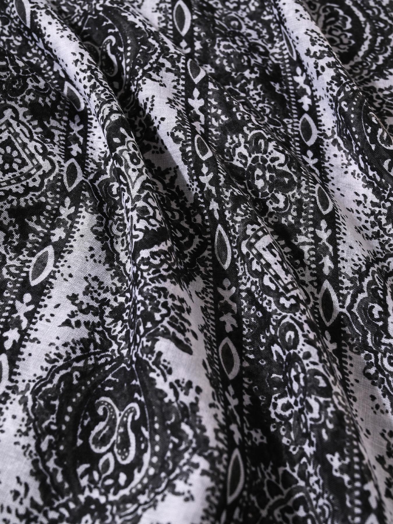 Women's Random Print Fringe Trim Long Scarf, Boho Casual Style Shawl for Beach Vacation, Fashion Accessories for Women & Girls