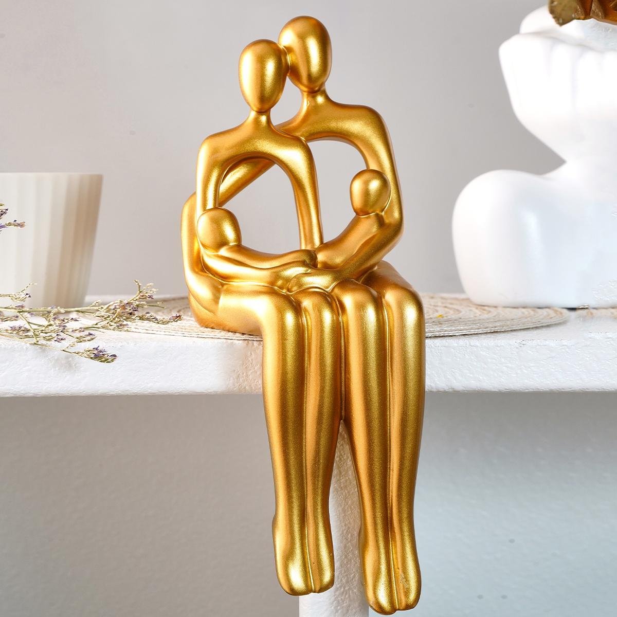 Creative Resin Decoration Craft, 1 Count Family Design Resin Decoration Ornament, Desktop Decoration for Home, Restaurant, Party, Sculpture Desk Decor