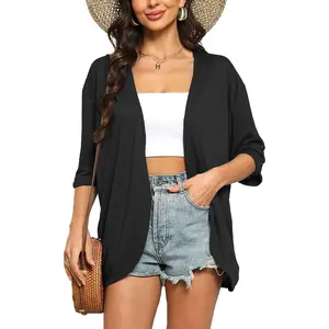 Summer Cardigan Lightweight Short Sleeve Kimono Cardigans Beach Vacation Cover up