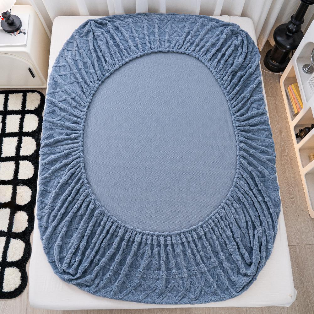 Premium Velvet Fitted Sheet Set 3PCS/4PCS, Ultra Soft Cloud-Like Feel, Breathable Lightweight Bedding for Spring Summer, Deep Pocket Full Elastic Non-Slip Fit, Shrink Fade Resistant, Hotel Dorm Home Use