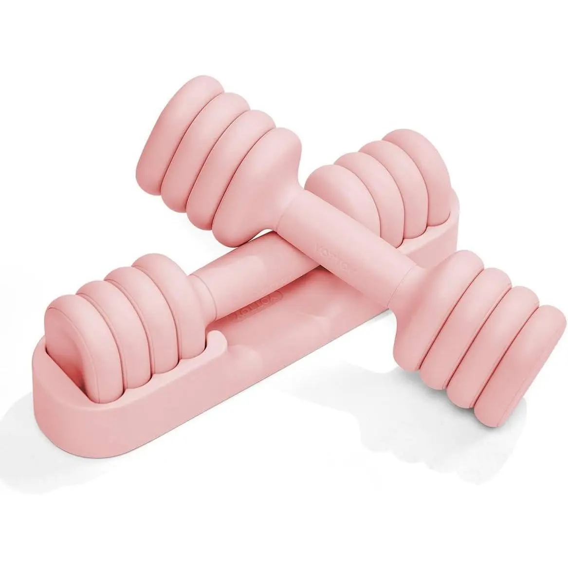 Women's Adjustable Dumbbell Set (2-Piece), 4-in-1 Compact Free Weights with Soft Grip & Base (2-5 lbs Each) for Home Gym Use, No, No Warning Applicable, Dumbbells