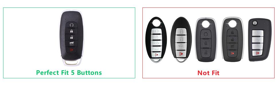 for Rogue Key Fob Cover 5 Buttons 2023 Pathfinder SL Platinum Car Key Case Shell Bling Keychain Lanyard Protector Protection Accessories Women Girly Cute White Gold TPU