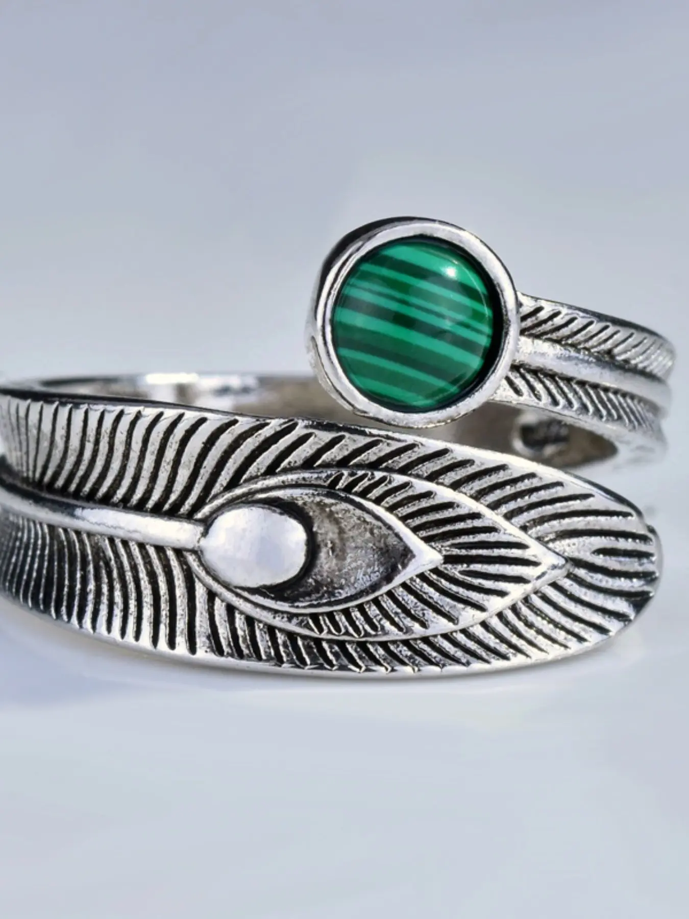Women's Korean Style Vintage Peacock Feather Ring, Boho Fashion Jewelry, All Seasons Accessory, Unique Personality Design