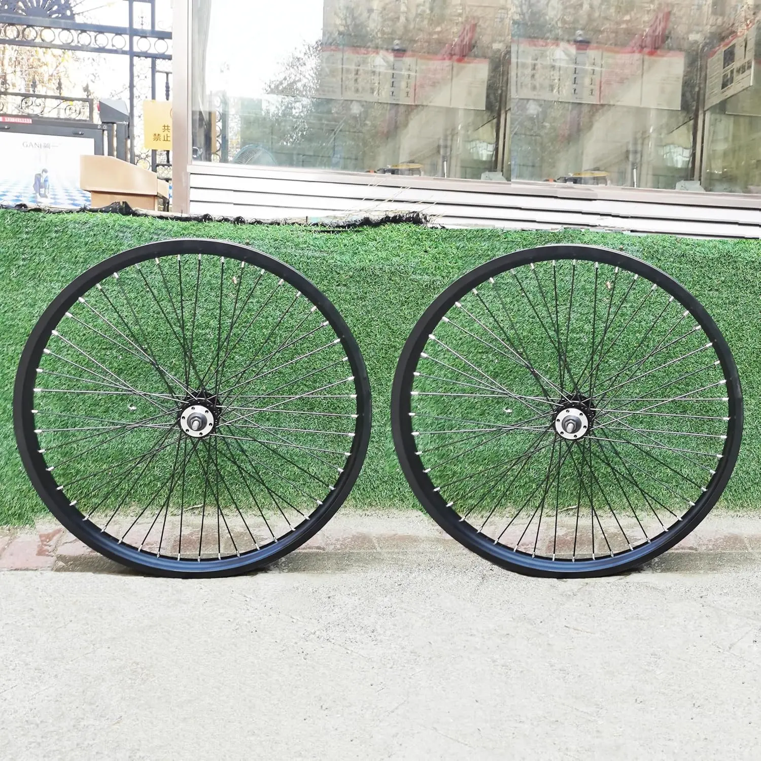20"/26" x 1.85" Heavy Duty  Rim Wheel Set, 12 Gauge 48 Spokes Wheelset, Double Wall  Alloy  Wheels Rims (Front & Rear) Disc