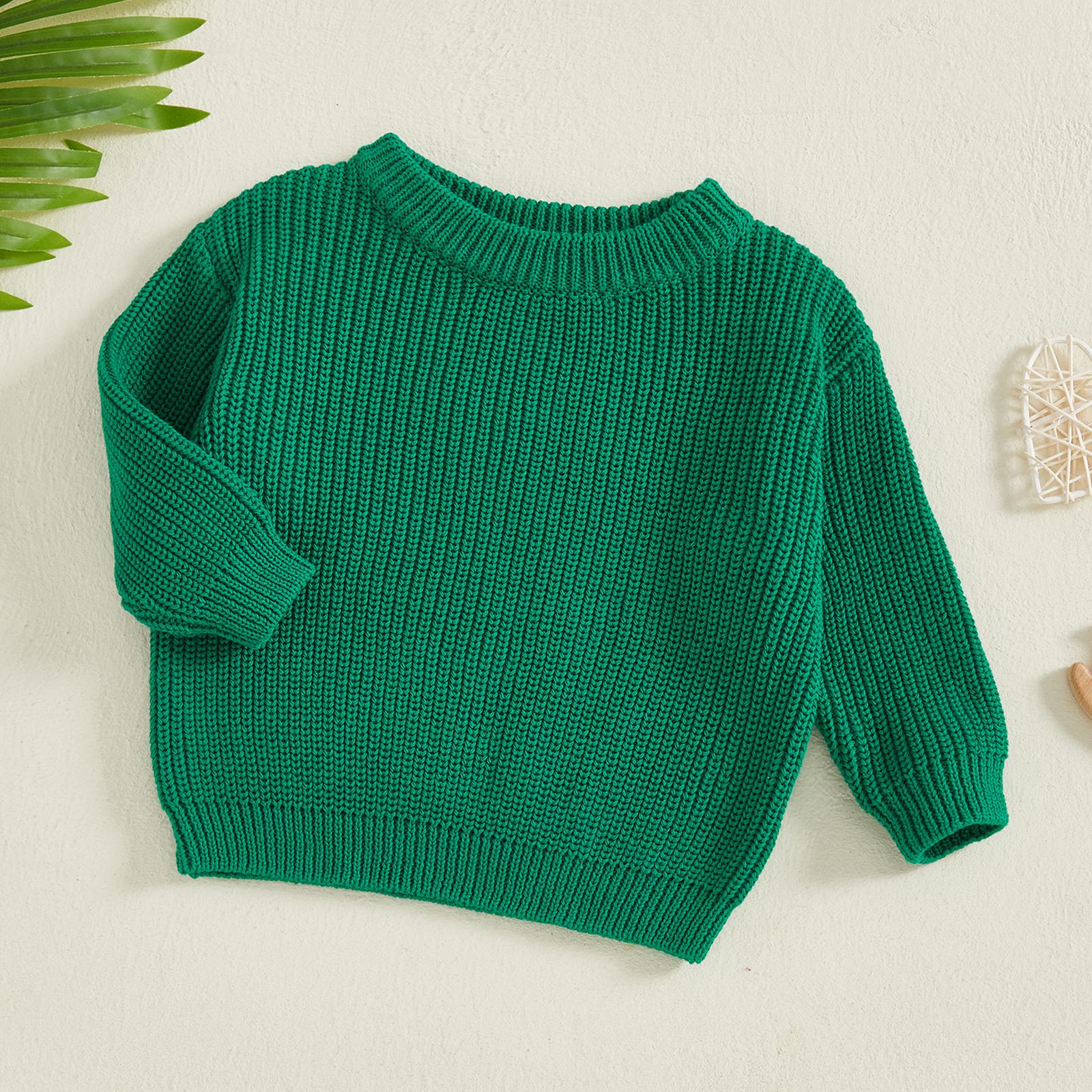 Toddler Baby Girl Boy Knit Sweater Pullover Solid Color Long Sleeve Fall Winter Tops 0-5 Years Toddler Baby Girl Boy Knit Sweater Pullover Solid Color Long Sleeve Fall Winter Tops 0-5 Years
