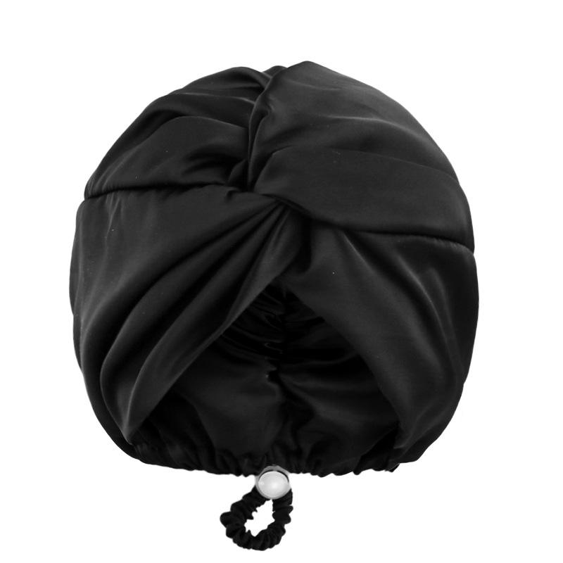 Adjustable Buckle Satin Sleep Cap, Cross Design Hair Protection Bonnet