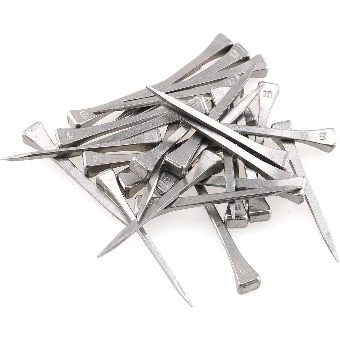 E-outstanding 50-Pack Low Carbon Steel 2 Inch E5 Horseshoe Nails, Polished and Galvanized