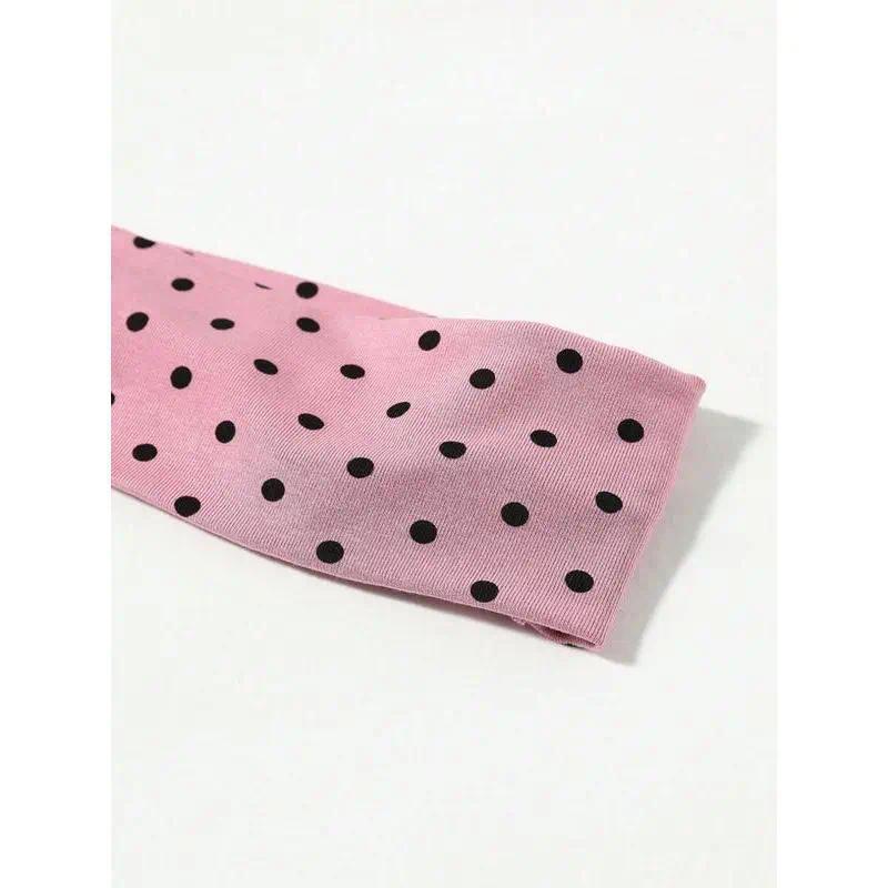 4-Pack Polka Dot Pattern Hair Bands for Women & Girls, Casual Simple Minimalist Hair Accessories, Elastic Soft Headwear Suitable for Thick Hair & All-Day Comfort Wear