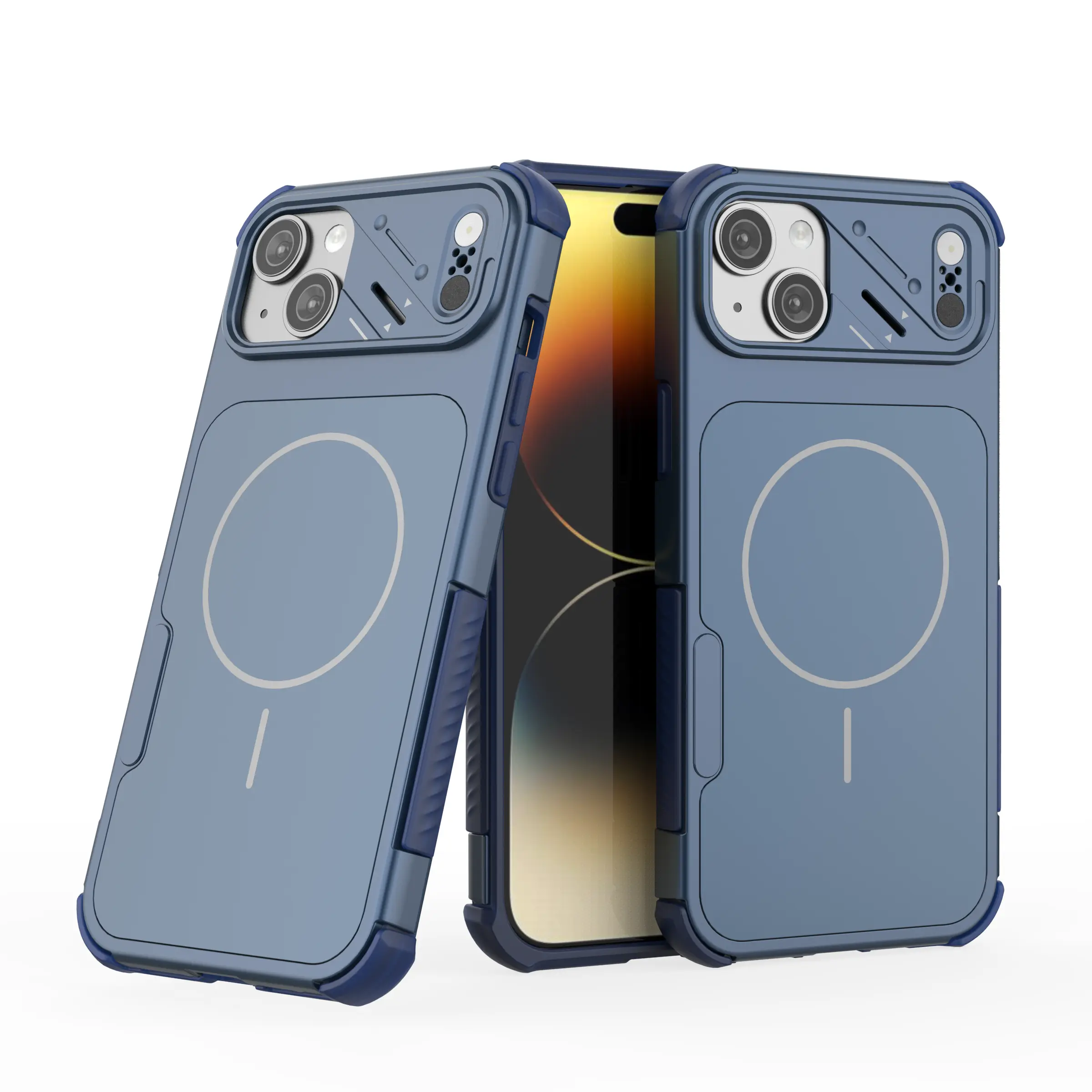 Case & Nova H4 Shield Series Military-Grade MagSafe Smartphone Casing, Dual-Layer TPU/PC Shockproof Cover for iPhone 17 Pro Max,16 Plus,15,14,13,12,11 Handheld Cellphone Devices, Ribbed Anti-Slip Minimalist Solid-Color Protector for Everyday Use