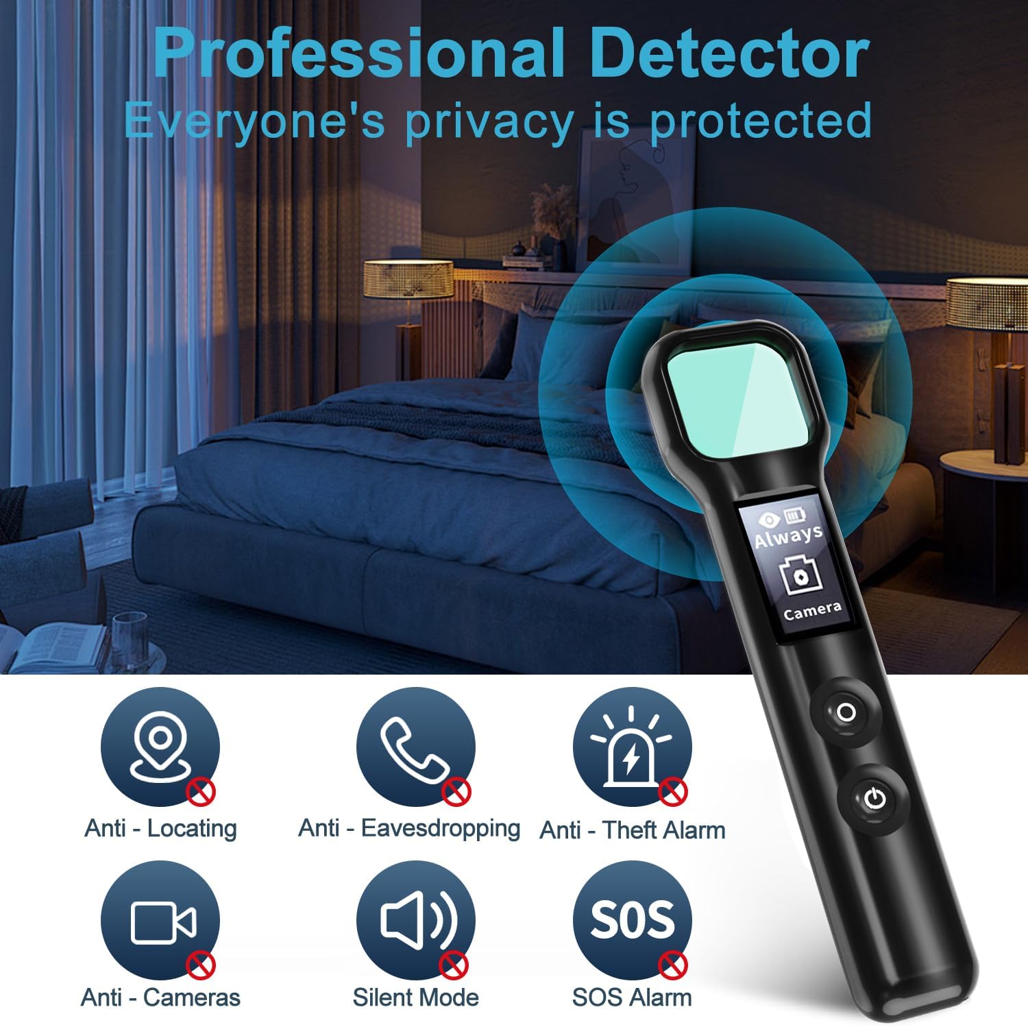 Spy Camera Detector - Car GPS Tracker Detector Bug Detector & Portable Camera Finder Hidden Device Detector For Car,Home,El,Office,Travel,Bathroom Spy Camera Detector - Car GPS Tracker Detector Bug Detector & Portable Camera Finder Hidden Device Detector For Car,Home,El,Office,Travel,Bathroom