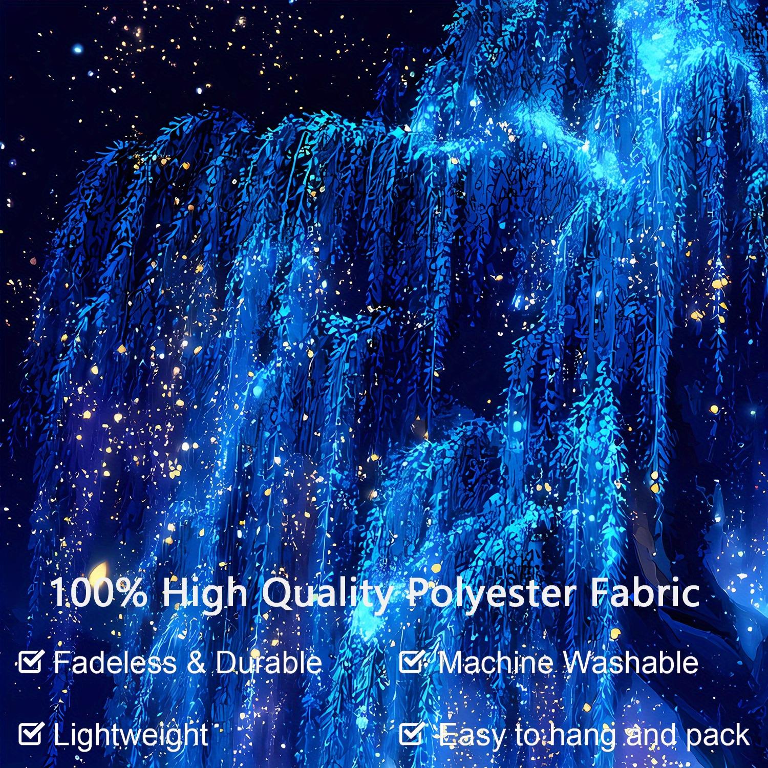 1pc Brilliant Starry Sky Tree Of Life- Glow In The Dark UV Light Banner Tapestry, Starry Sky Pattern, Large Size Peach Skin Fluorescent Printing Tapestry, Bedroom Hanging Tapestry For Party Festival, Bedroom Home Decor