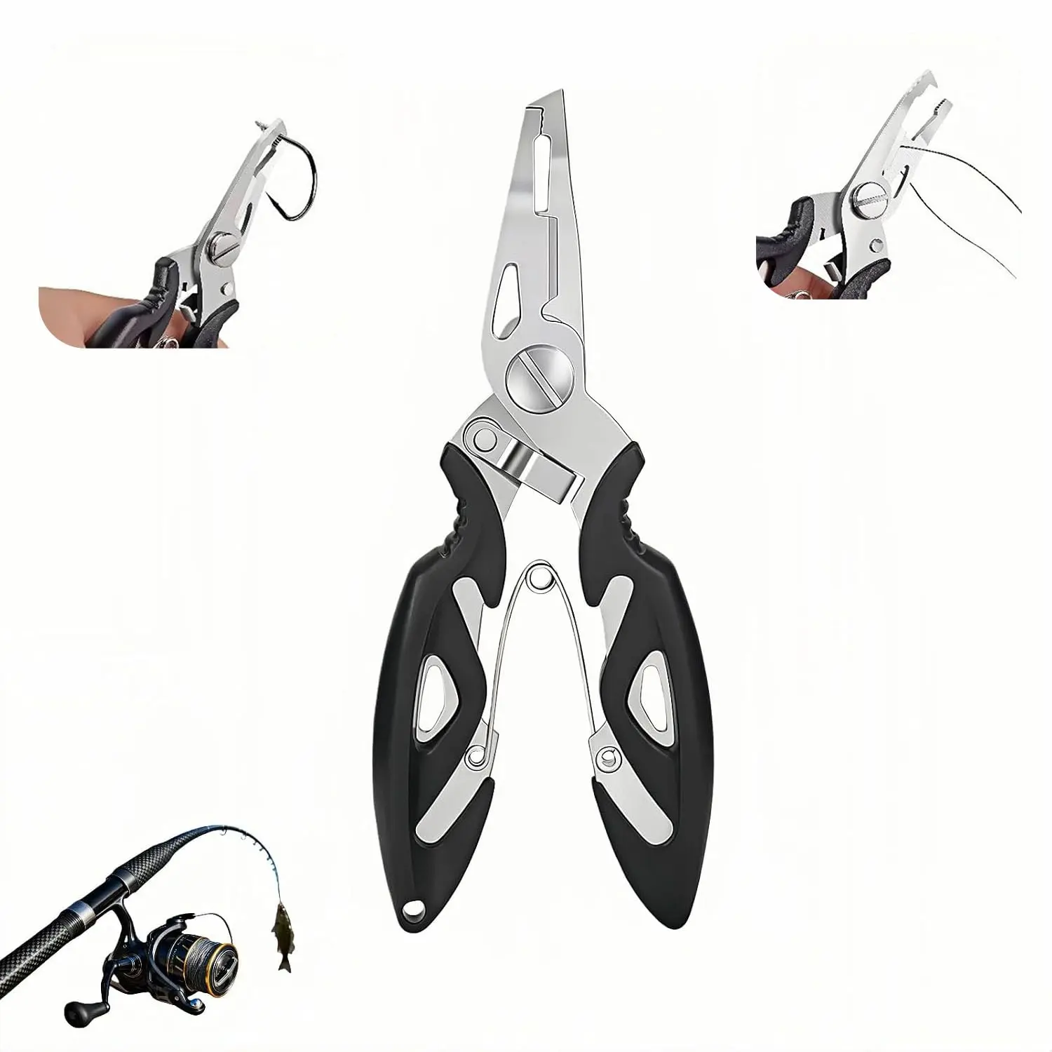 Multi-Functional Stainless Steel Fishing Pliers, Professional Fish Hook Remover & Split Ring Tool, Heavy Duty Braided Fishing Line Cutter, Essential Fishing Gear & Accessories, Fishing Tools