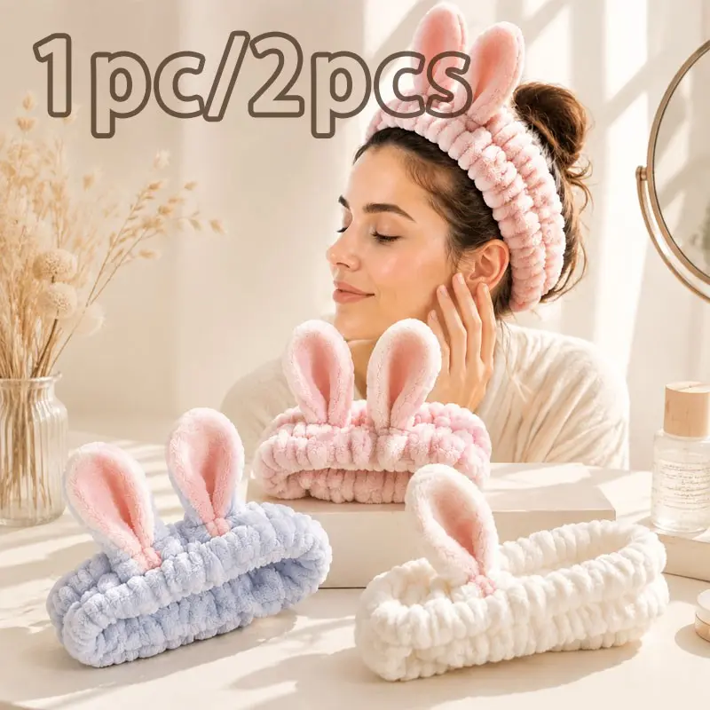 High-Density Skincare Face Bow Hairband, Ultra-Fine Fiber Elastic Water Therapy Hairband, Perfect for Washing and Makeup