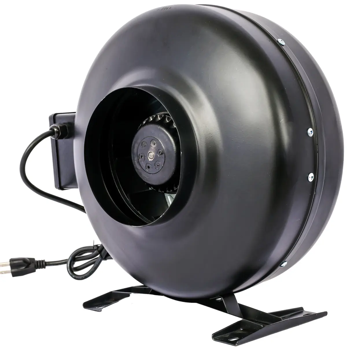 6 Inch Inline Centrifugal Blower Ventilator, 412 CFM High-Volume Airflow, 2500 RPM, 52dB Low Noise, Galvanized Steel Dual Flange Fan (14.6x9.1x14 in Black) with Centrifugal Impeller for Indoor Hydroponic Systems, HVAC, Speed Controller Not Included