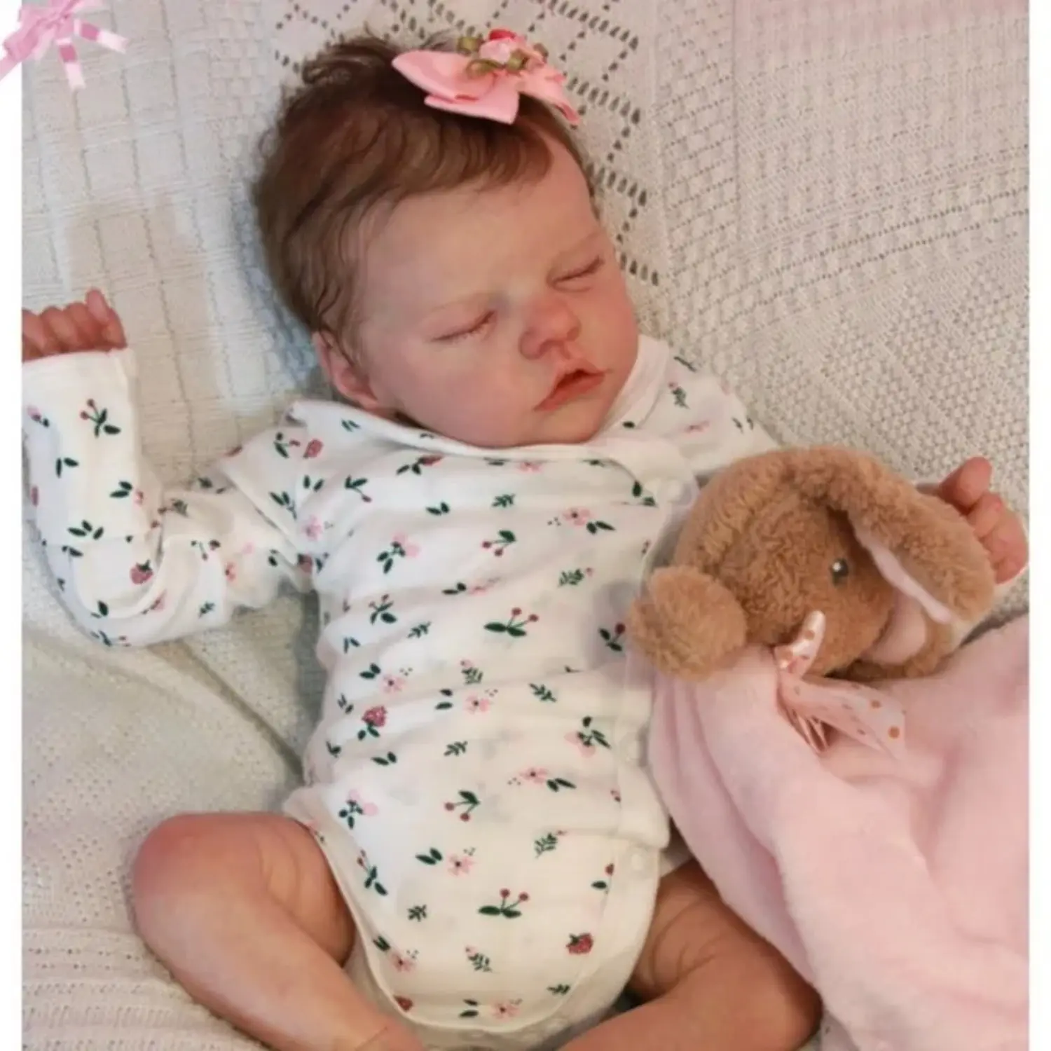 18 inch Lifelike Reborn Doll Full Body Vinyl Girl Sleeping Newborn Baby Dolls Realistic Babies Looks Life Like Baby Cute Dolls Closed Eyes for 6 Year Old Girls Gifts