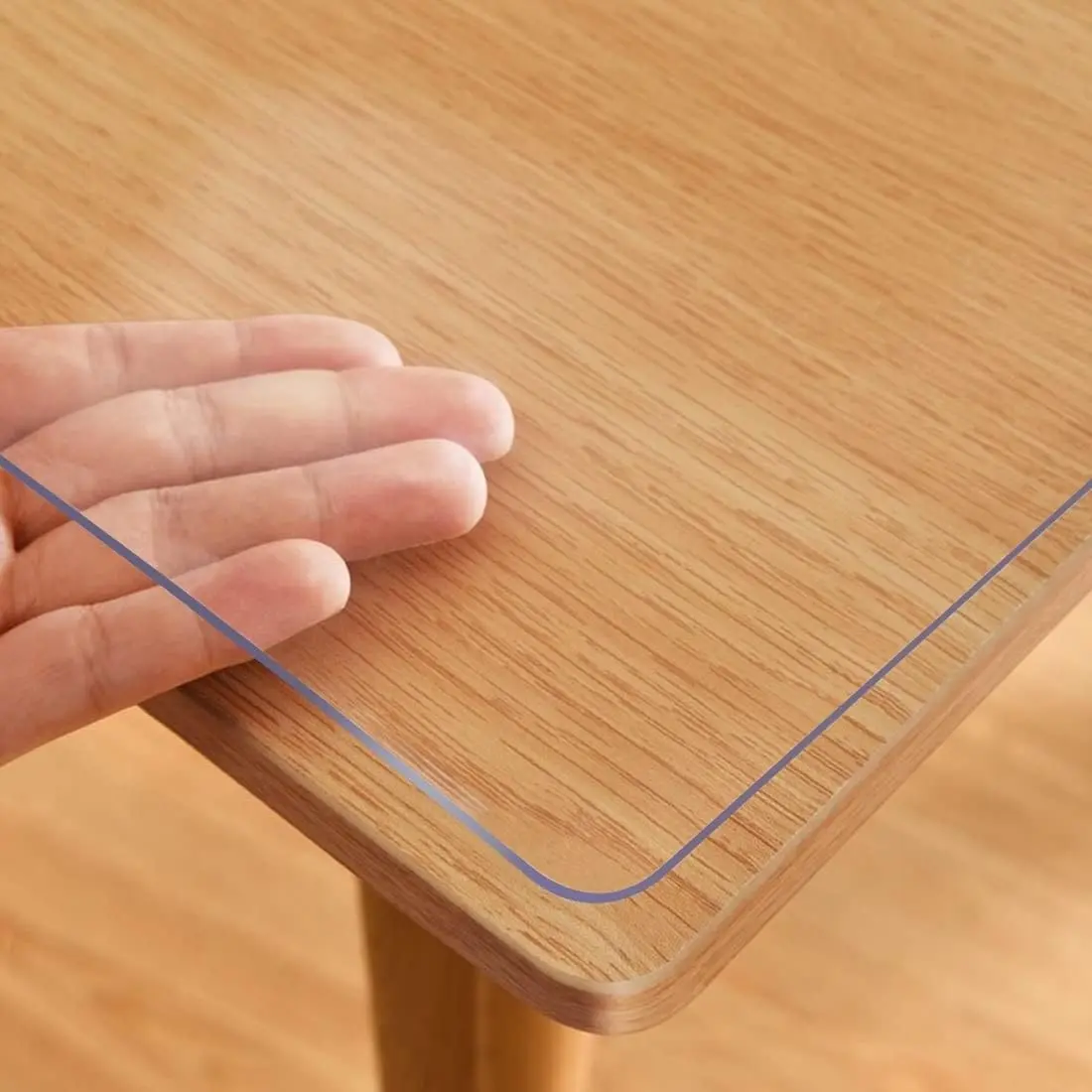 24X48 Inch Clear Plastic Table Protector PVC Vinyl Kitchen Dinner End Coffee Table Top Cover Cloth Wood Furniture Protective Runner Liner Pad for Console Office Garden Picnic Table