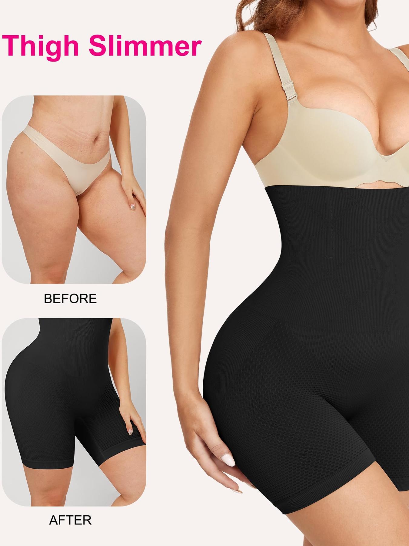 Plus Size Solid High Waist Shapewear Shorts, Tummy Control Butt Lifting Shapewear Bottoms, Women's Shapewear for All Seasons