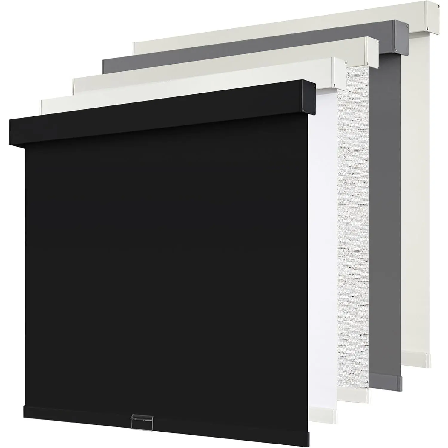 SUNOFF Cordless Blackout Free-Stop Roller Shades, Pull Down Room Darkening Blinds with Valance, Thermal Insulated Woven Fabric for Home Office Windows, Black 20" W x 72" H