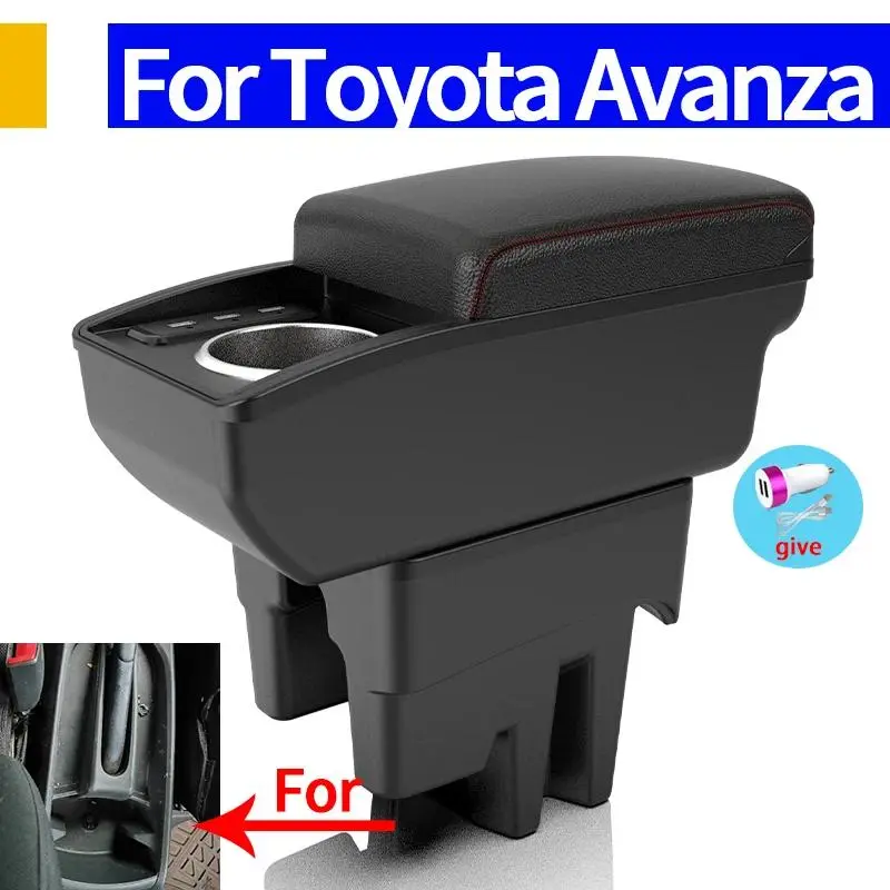For Toyota Avanza 2016 Car armrest interior multi-functional elbow rest storage box car modification accessories cup holder USB