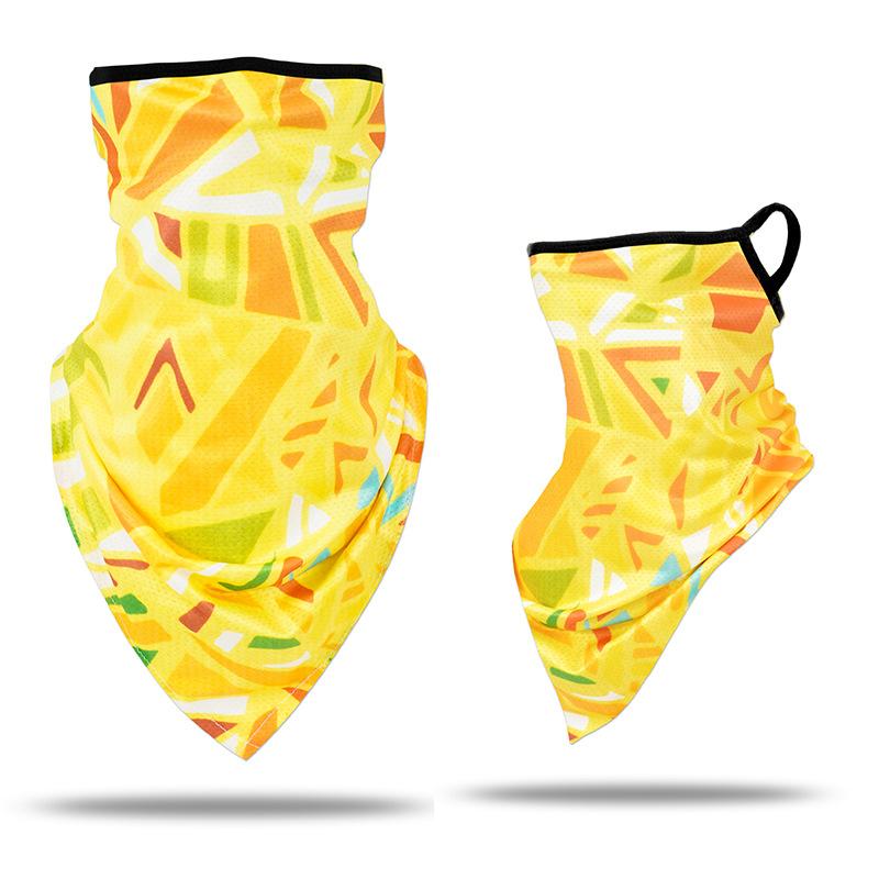 Ice silk ear mask triangular towel neck cover mesh sun protection outdoor cycling fishing windproof scarf men's and women's face towels summer Warm Compression Knee