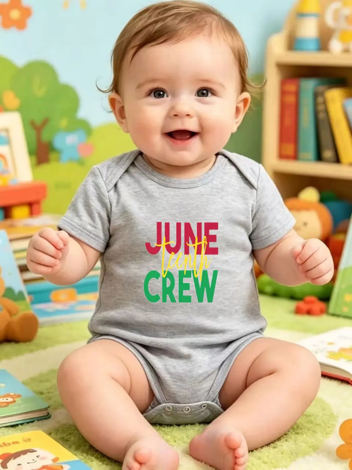 Juneteenth Festival Print Baby Triangle Jumpsuit, Cute Casual for Daily Crawling & Outdoor Wear, Unisex Newborn Clothes, Perfect Gift