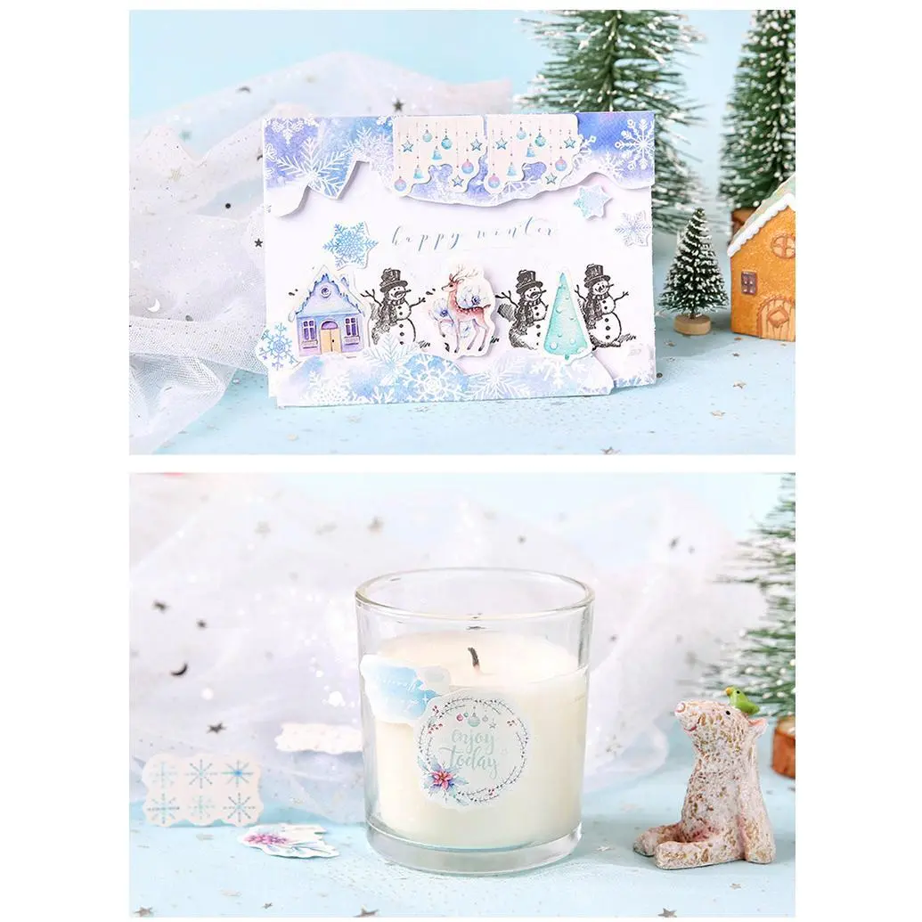 46 Pcs/Set Novely Nordic Polar Series Adhesive Stickers DIY Diary Scrapbooking Sticker Christmas Decoration