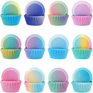 600 Pack Cupcake Liners Cupcake Baking Cups Standard Size Muffin Liners for Wedding Birthday Pride Party Candy Cake Decorations Supplies(12 Styles)