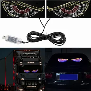 Animated Led Devil Sign Lighting Front Rear Window Devil Eyes Light For Car Windshield LED Eyes Lamp For Truck With USB Button Switch Control
