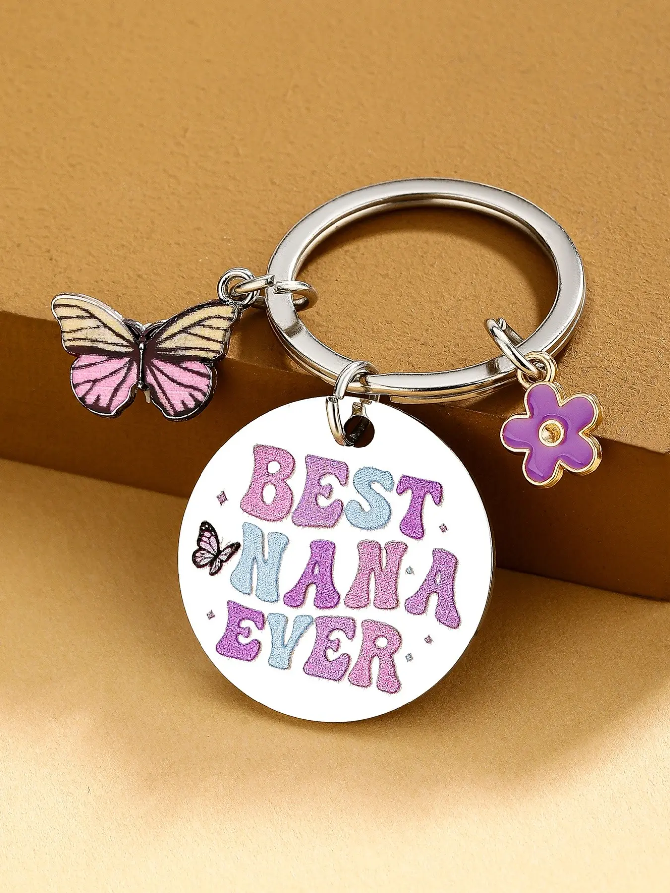 Nana Gifts for Grandma, Birthday Mothers Day Gifts, Keychain Gifts From Grandkids, Floral Pattern Keychain, Cute Stuff for Christmas, Valentine's Day Gifts