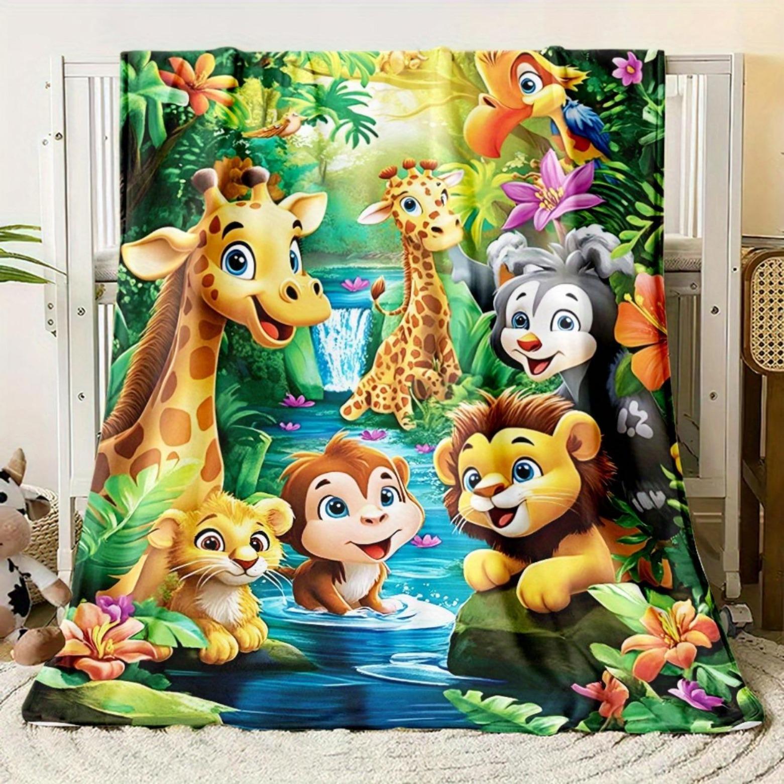 Soft Funny Throw Blanket Jungle Animals Flannel Fleece Digital Print Blanket For Sofa,Bed,Travel Lightweight,All-Season,Cozy,Chunky Knit,Uncharged Giraffe,Monkey,Lion Pattern Versatile For Office,Living Room Soft Funny Throw Blanket Jungle Animals Flannel Fleece Digital Print Blanket For Sofa,Bed,Travel Lightweight,All-Season,Cozy,Chunky Knit,Uncharged Giraffe,Monkey,Lion Pattern Versatile For Office,Living Room