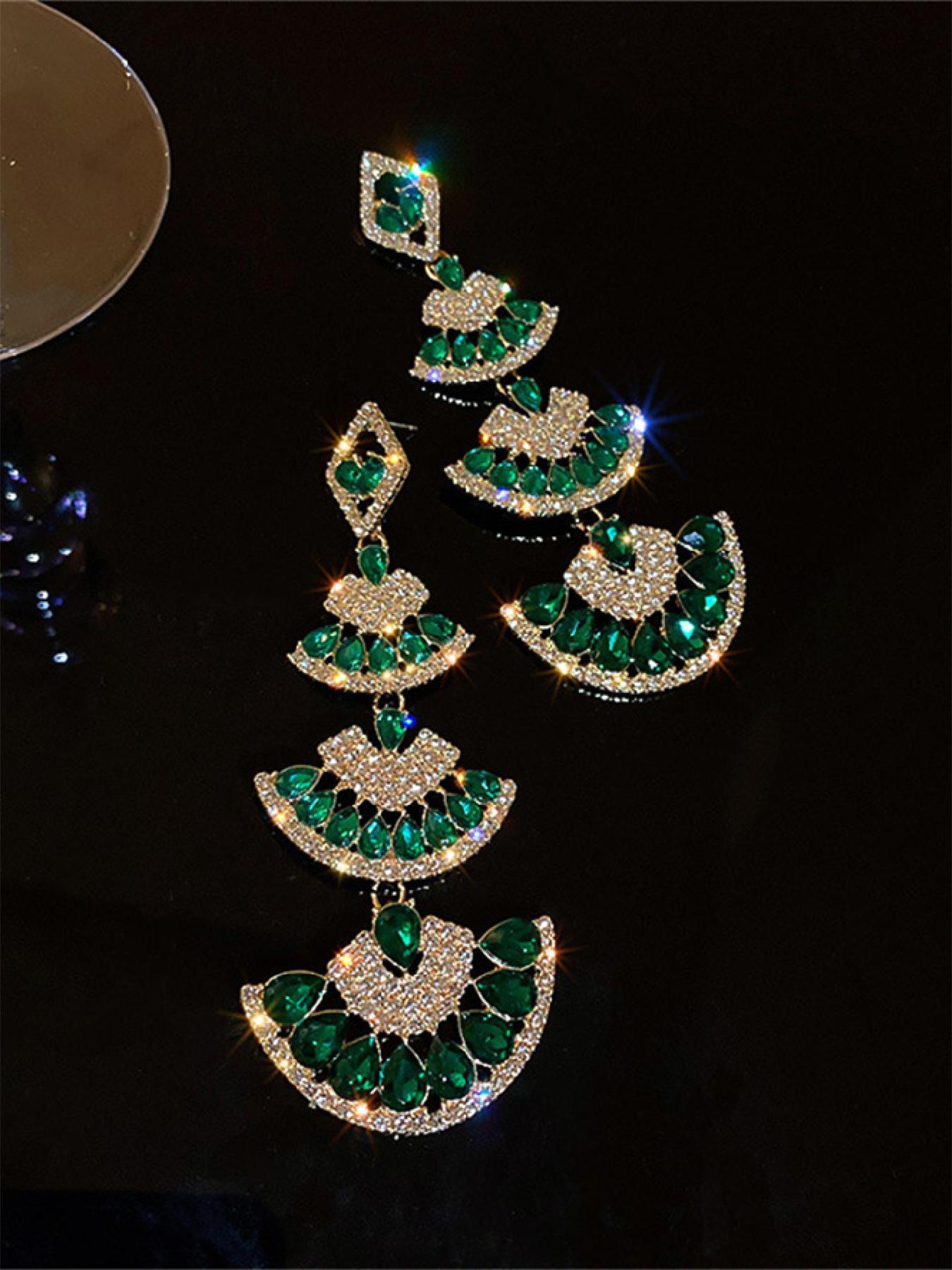 Vintage Teardrop Earrings, Elegant Artificial Crystal Decorated Dangle Earrings for Women, Fashion Jewelry for Party, Daily Decor, Trendy All-match & Exquisite Jewelry for Birthday Gift