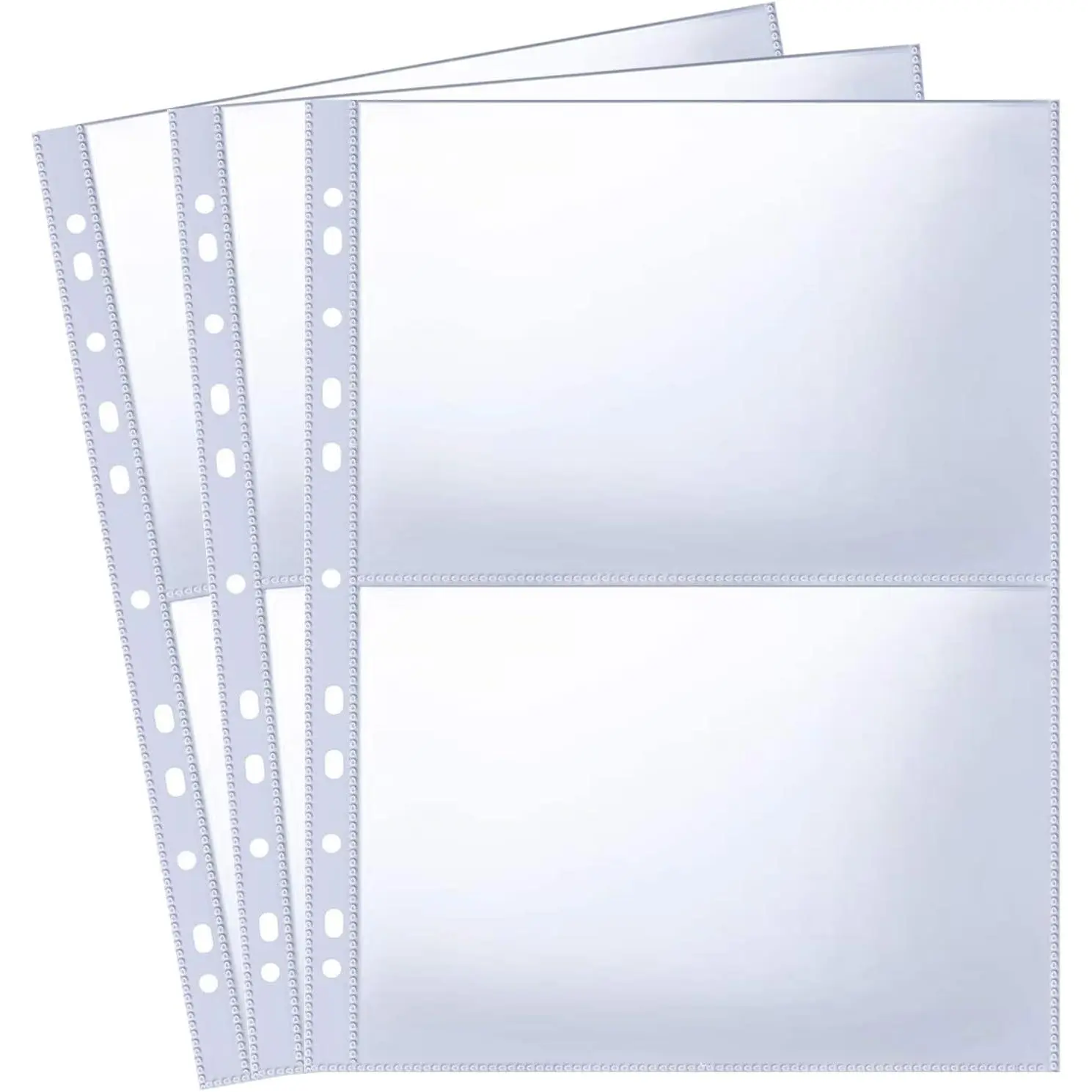 Plastic Sleeves for Paper 8.5x11, 30 Pack (60 Pockets) A4 Document Protectors, 11-Hole Double-Sided Clear Sheet Protectors Fits 2/3/4 Ring Binders, Refill Pages for Photos, Reports & Papers