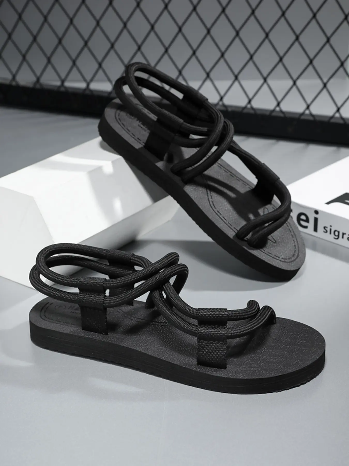Woven Rope Strap Sandals, Non-Slip Soft Sole Beach Slippers, Versatile One-Step Slip-Ons, Ideal for Vacation & Daily Wear