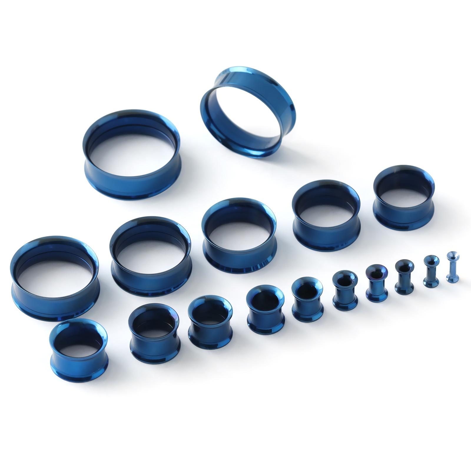 316L Stainless Steel Double Flared Ear Gauges Set, 2G-00G Ear Tunnels Plugs, Hypoallergenic Ear Stretching Jewelry for Women Men