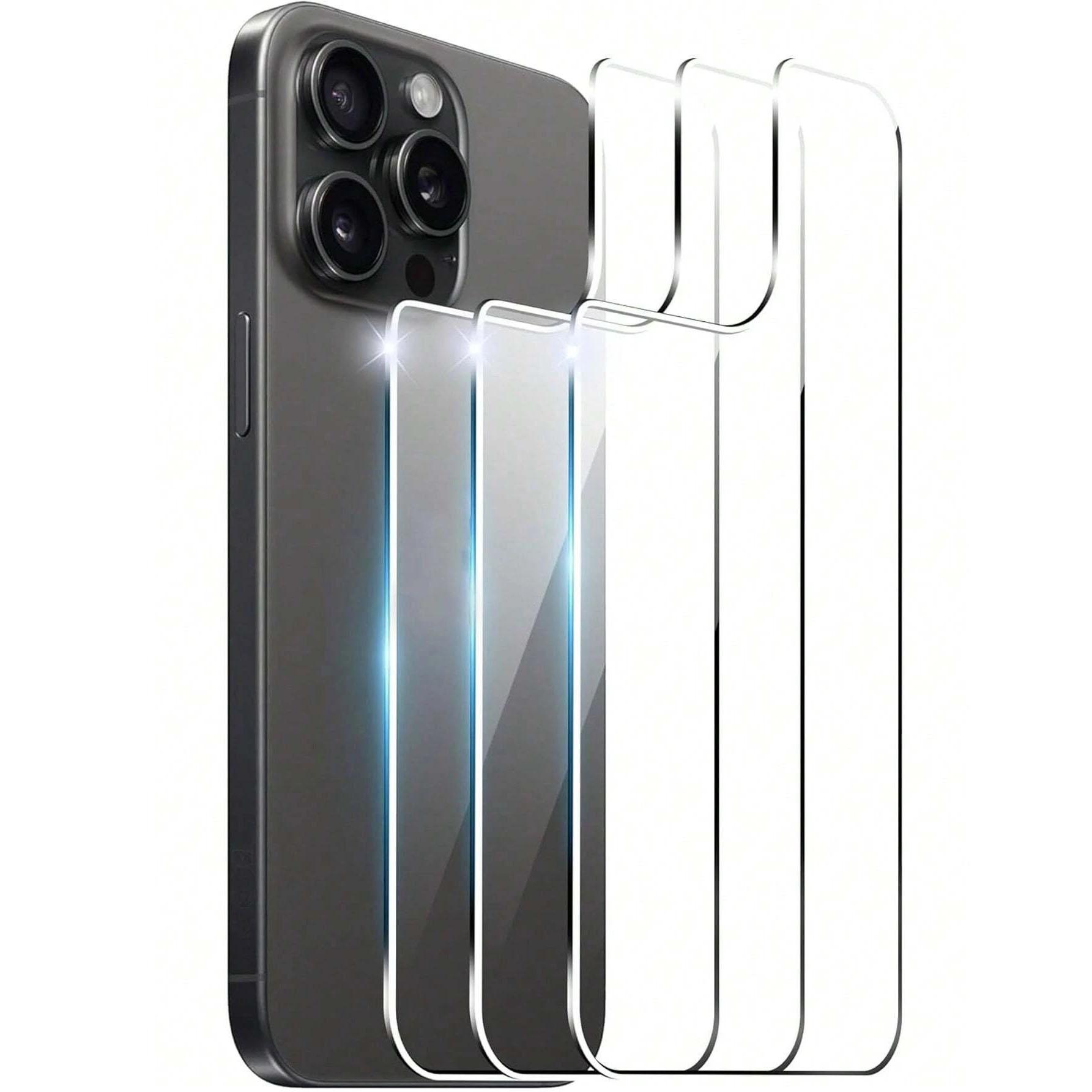 Tempered Glass Phone Back Screen Protector, 3 Counts Full Coverage Phone Back Screen Protective Film, Phone Accessories Compatible with iPhone, Smartphone, Cellphone