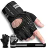 Unisex Knit Weight Lifting Gloves for Adults - Breathable Thick Fingerless Fabric, Adjustable Strap Workout Support, Textured Grip Band for Gym Bar Control
